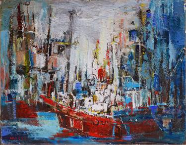 Original Abstract Boat Paintings by MA YEN