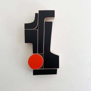 "Elbow" Geometric Wood Wall Sculpture thumb