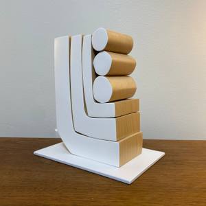 "Stacked White" Modern Wood Sculpture by Scott Troxel
