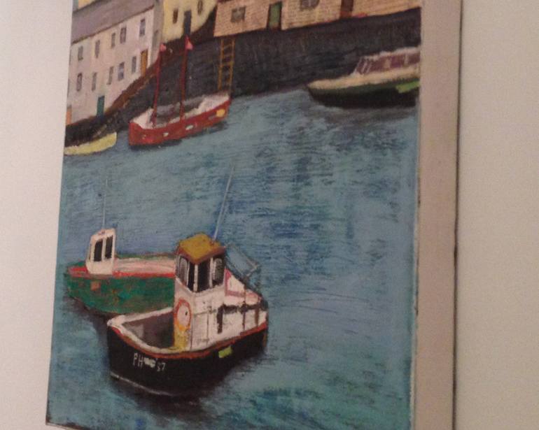 Original Impressionism Boat Painting by Jo Sharpe