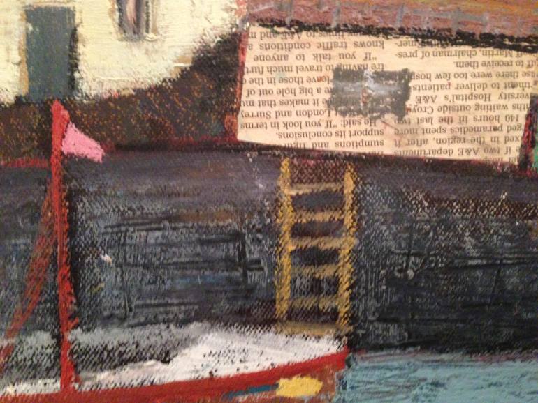 Original Impressionism Boat Painting by Jo Sharpe