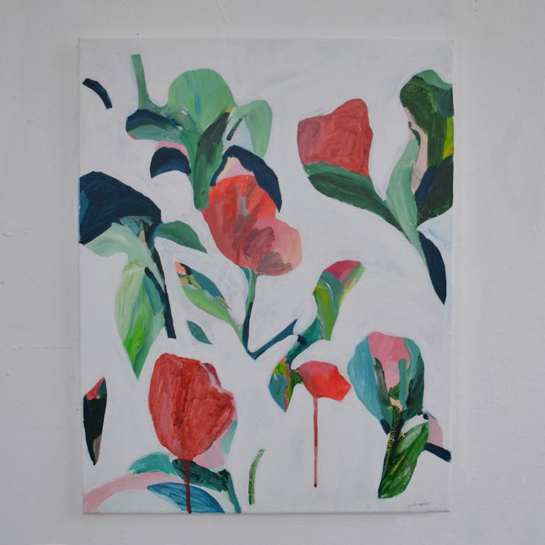 Original Abstract Floral Painting by Laura Gee