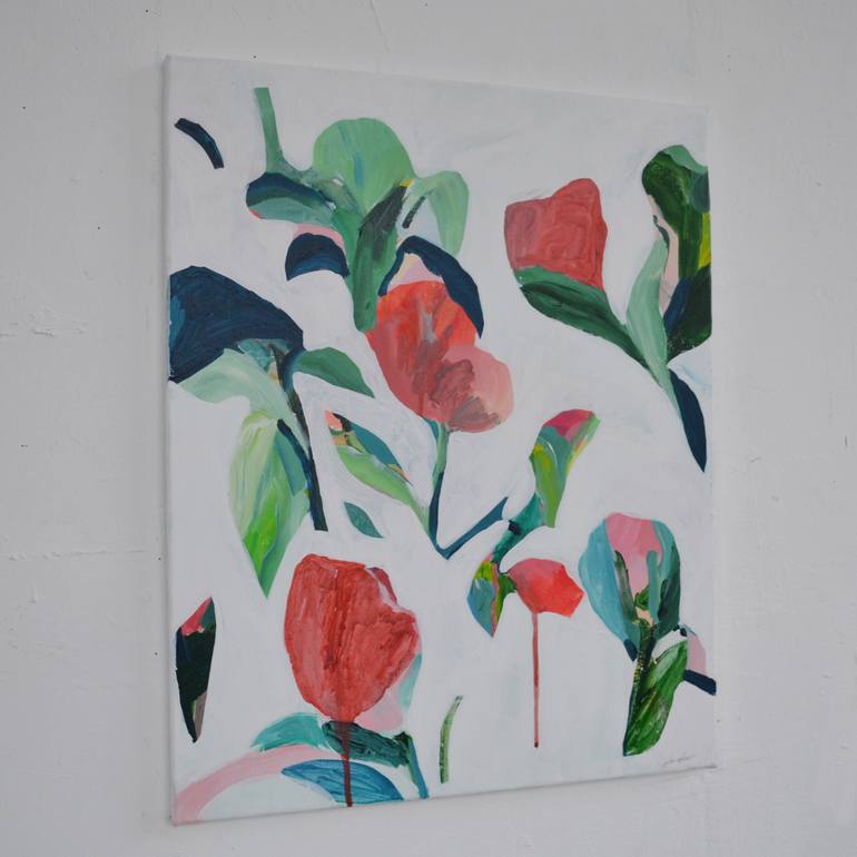 Original Abstract Floral Painting by Laura Gee