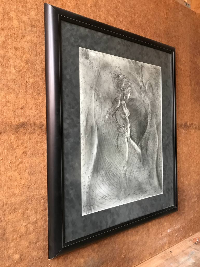 Original Figurative Nude Drawing by Dayton Claudio
