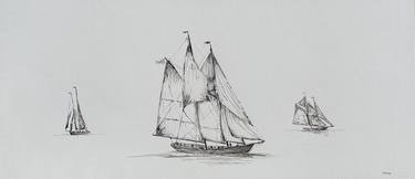 Original Illustration Yacht Drawings by Pawel Jezak