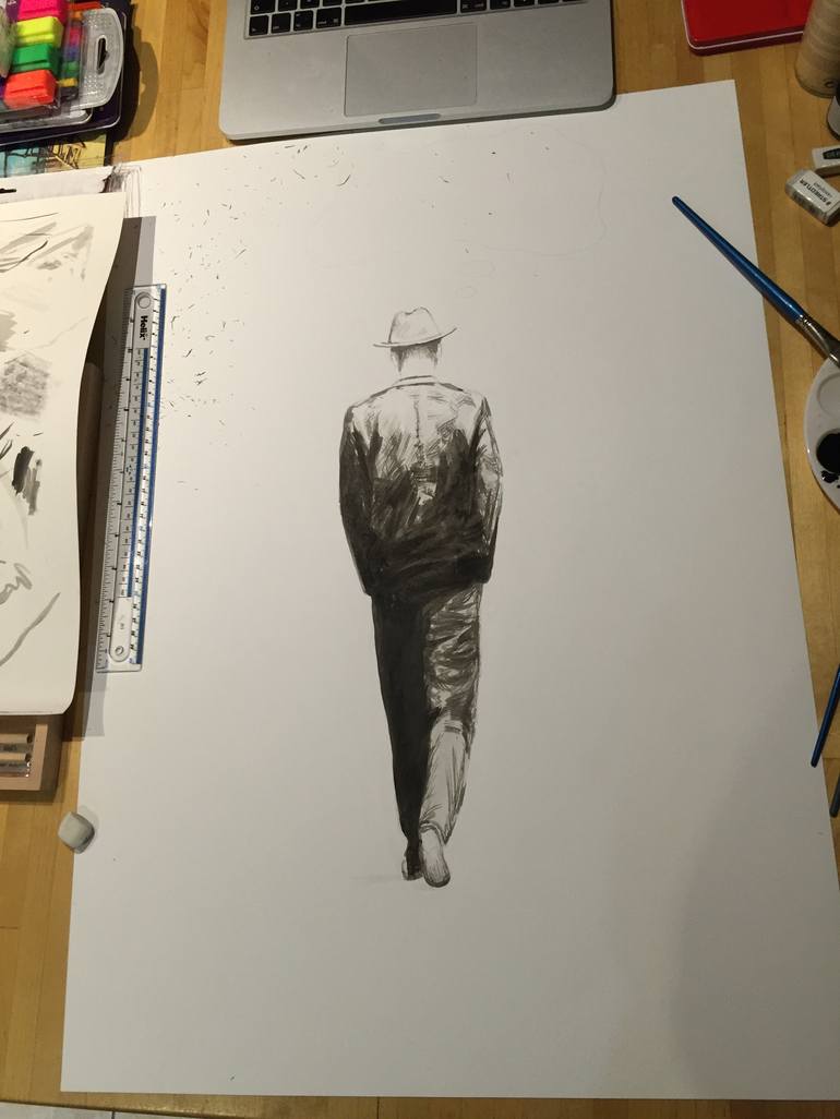 Original Fine Art Men Drawing by Pawel Jezak