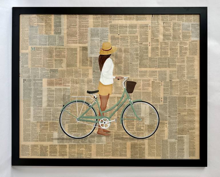 Original Fine Art Bicycle Painting by Pawel Jezak