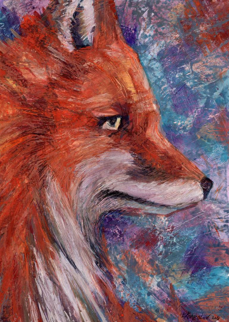 Fox Painting by Evgeny Komzolov | Saatchi Art