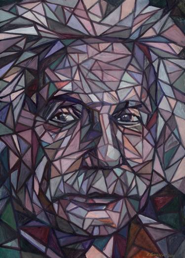 Albert Einstein. Color geometry, portrait thumb