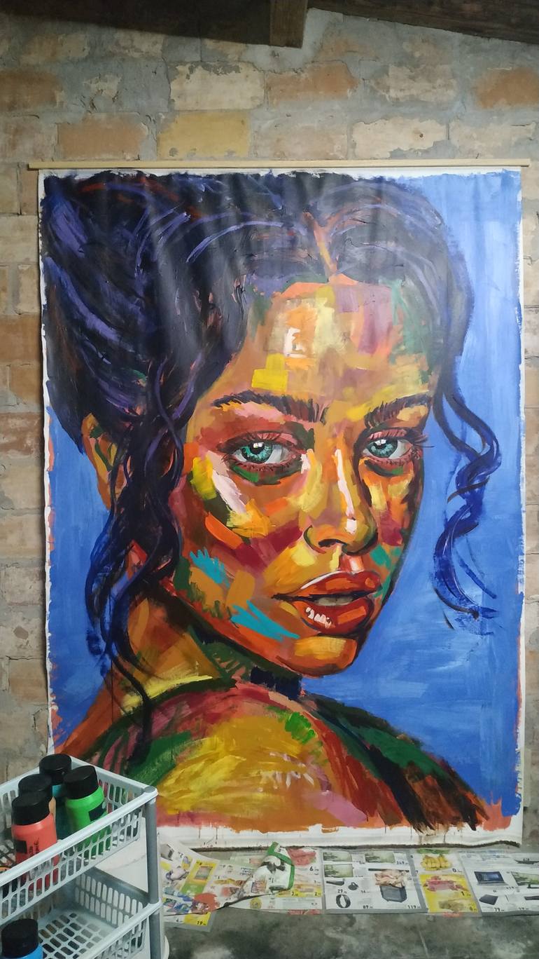 Original Expressionism Portrait Painting by Alessia Cors