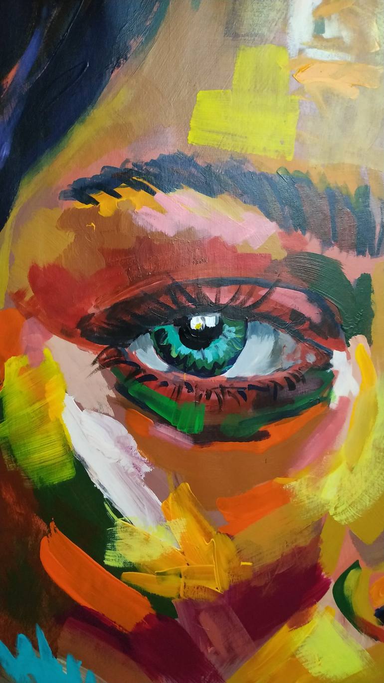 Original Expressionism Portrait Painting by Alessia Cors