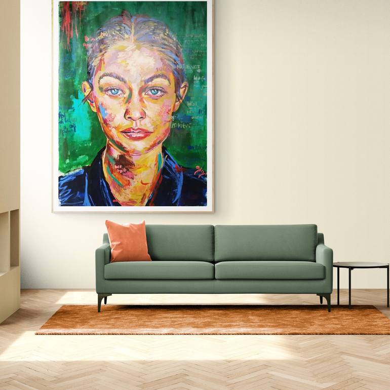 Original Expressionism Portrait Painting by Alessia Cors