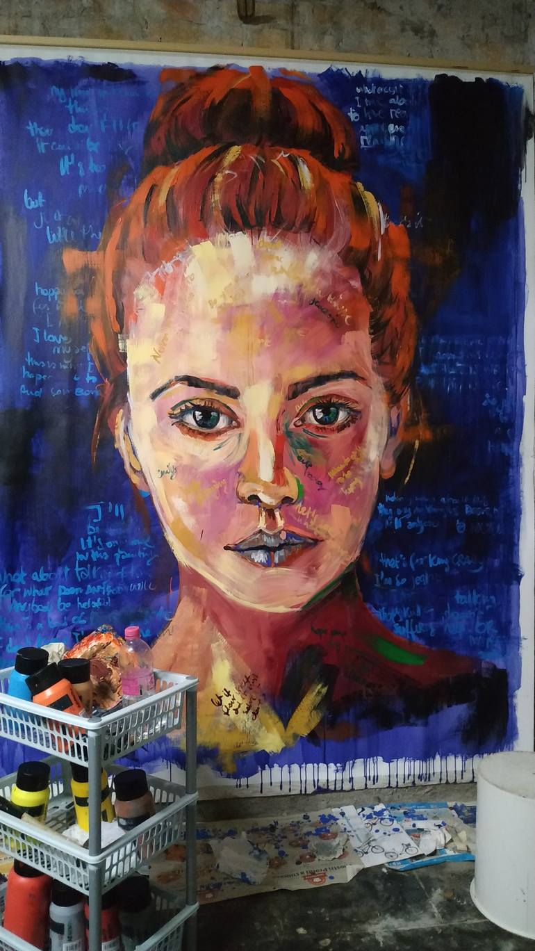 Original Expressionism Portrait Painting by Alessia Cors