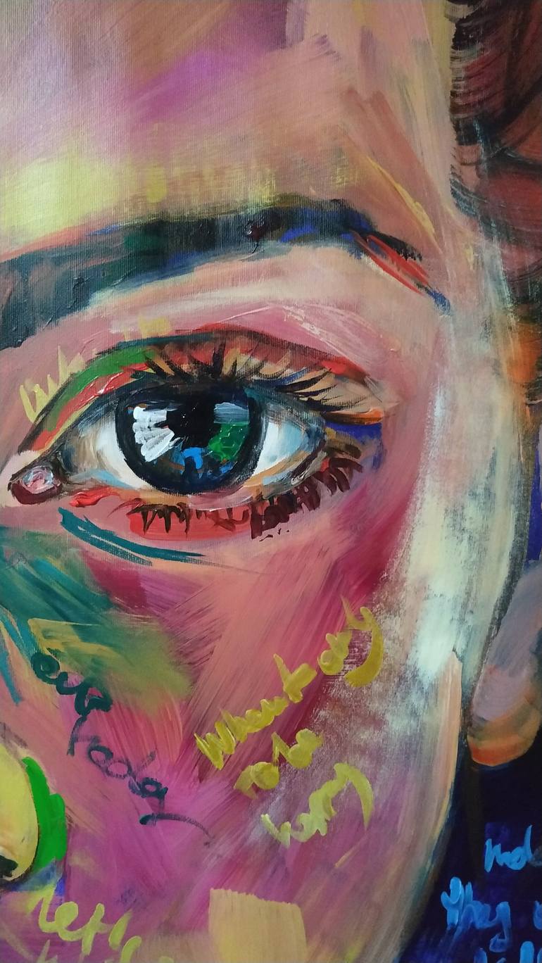 Original Expressionism Portrait Painting by Alessia Cors