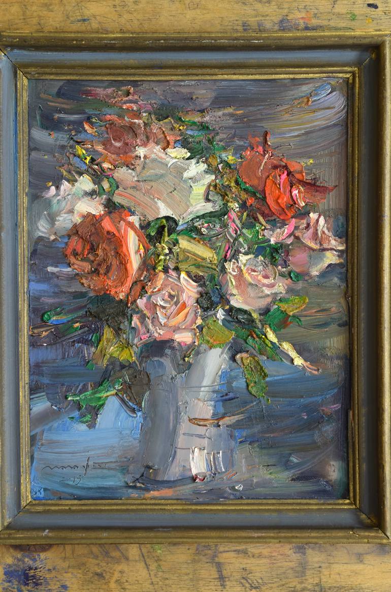Original Abstract Expressionism Floral Painting by Nikolay Malafeev