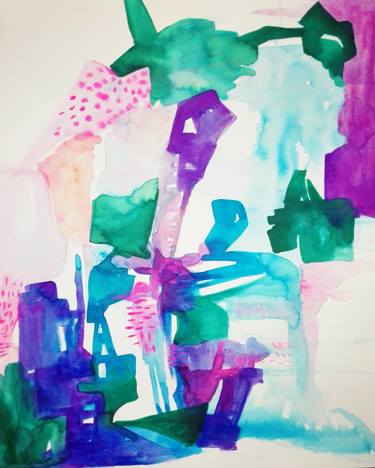 Original Abstract Expressionism Floral Paintings by Macka Macka
