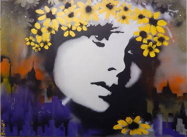 Saatchi Art Artist Lynne Bolton; Painting, “URBAN FLOWER CHILD” #art