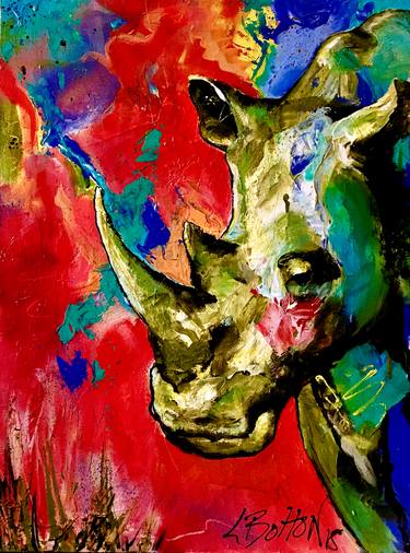 Original Abstract Expressionism Animal Painting by Lynne Bolton