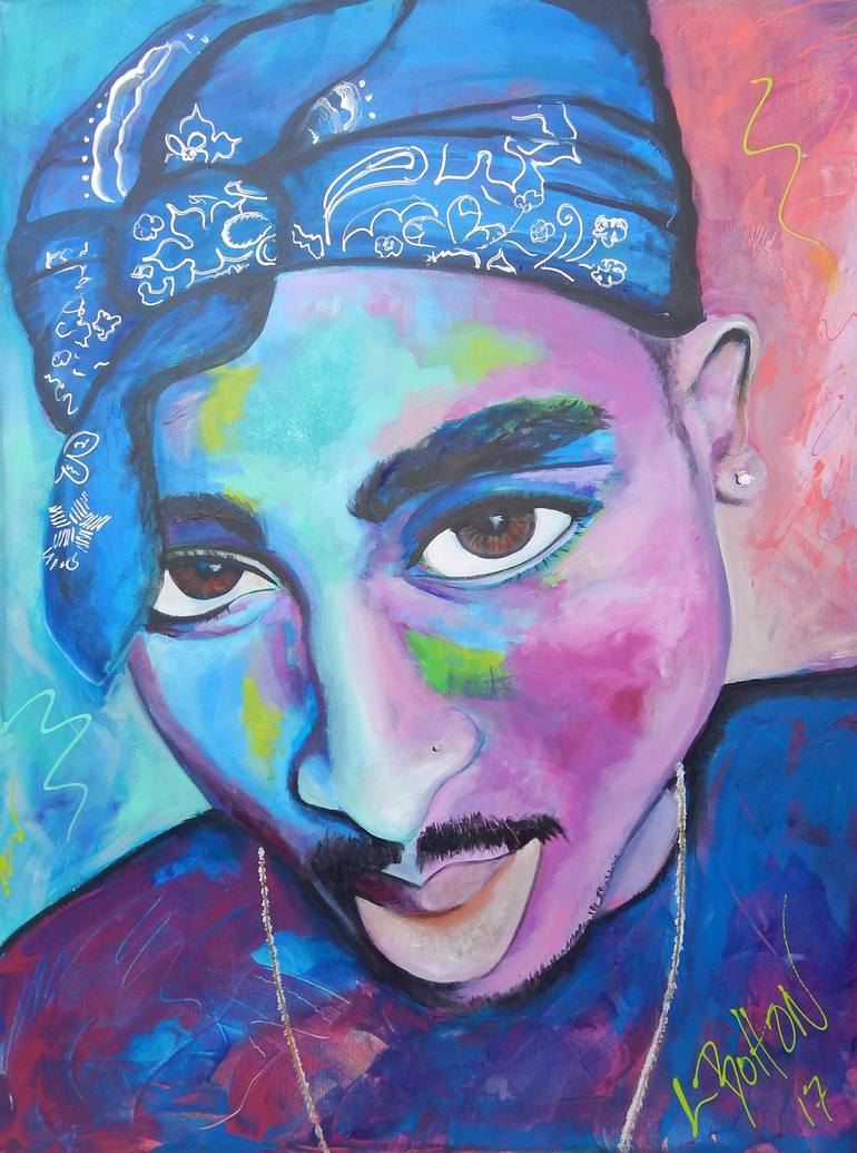 Tupac Shakur Painting by Lynne Bolton | Saatchi Art