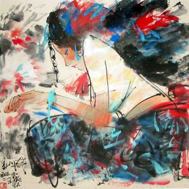 Original Abstract Expressionism Portrait Paintings by Chan Chi