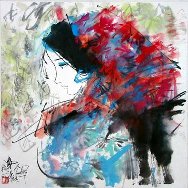 Original Abstract Expressionism Portrait Paintings by Chan Chi