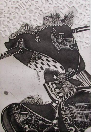 Original Abstract Expressionism Abstract Printmaking by Dr Sandeep Kumar Meghwal