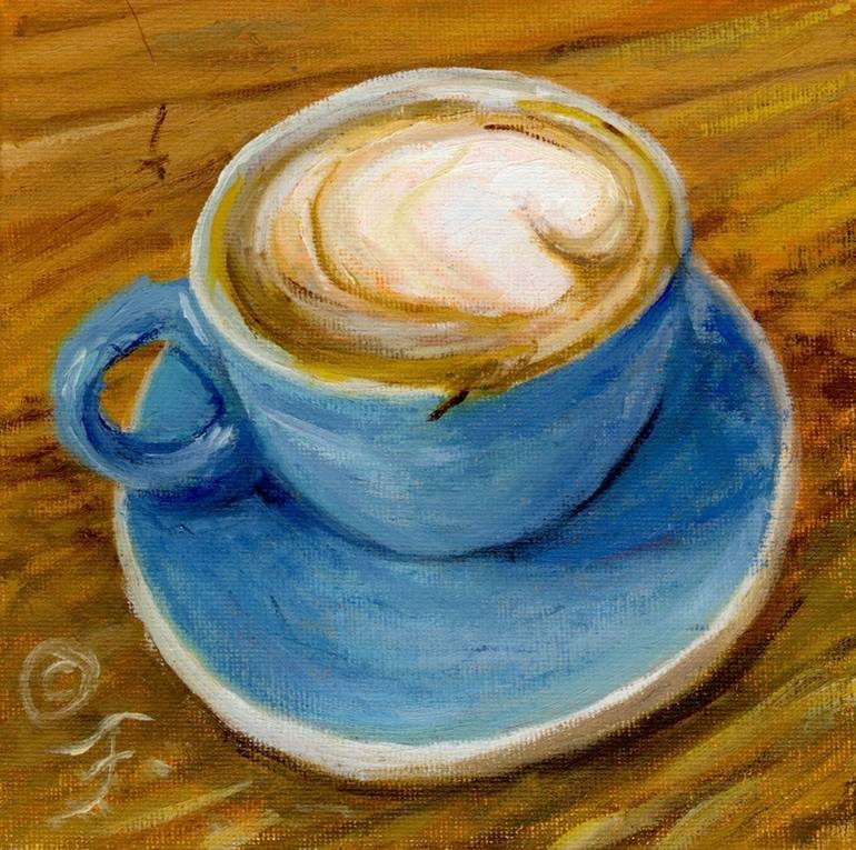 Johnson Hall Coffee House Blue Cup AMD Painting by Tom Furey Saatchi Art