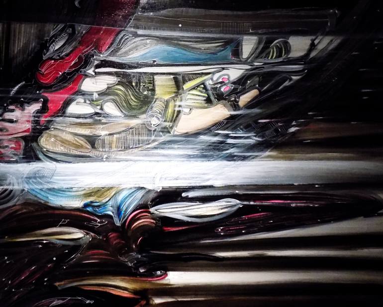 Original Surrealism Transportation Painting by David  Jack