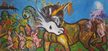 Original Abstract Expressionism Animal Paintings by Scott de Latour
