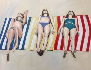 Original Figurative Beach Paintings by Angie Sinclair