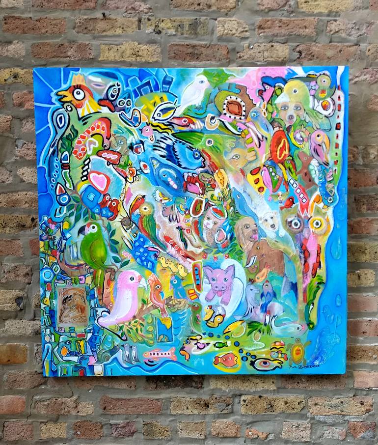 Original Figurative Abstract Painting by Mimi Zaphiratos