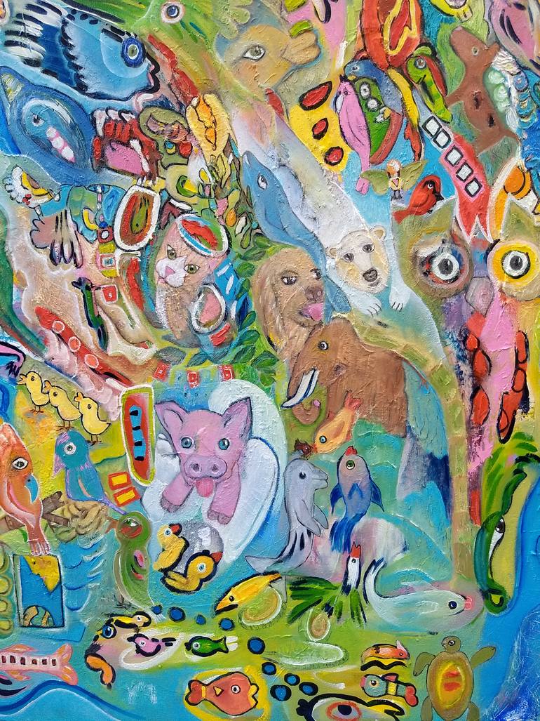 Original Figurative Abstract Painting by Mimi Zaphiratos