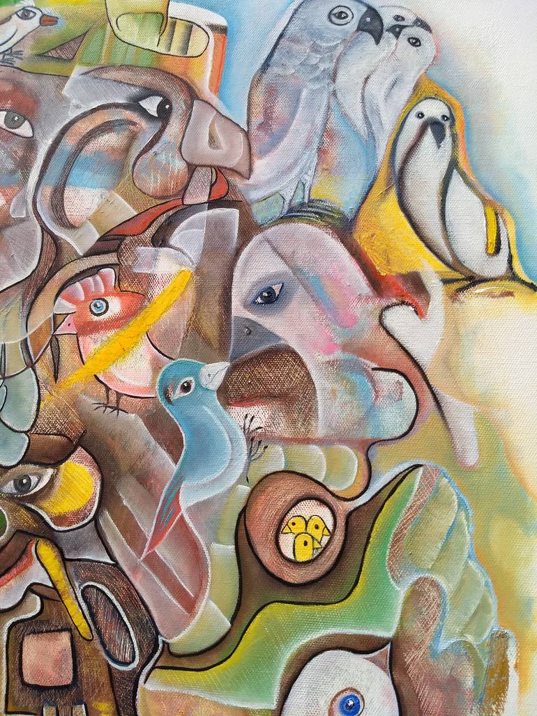Original Expressionism Animal Painting by Mimi Zaphiratos