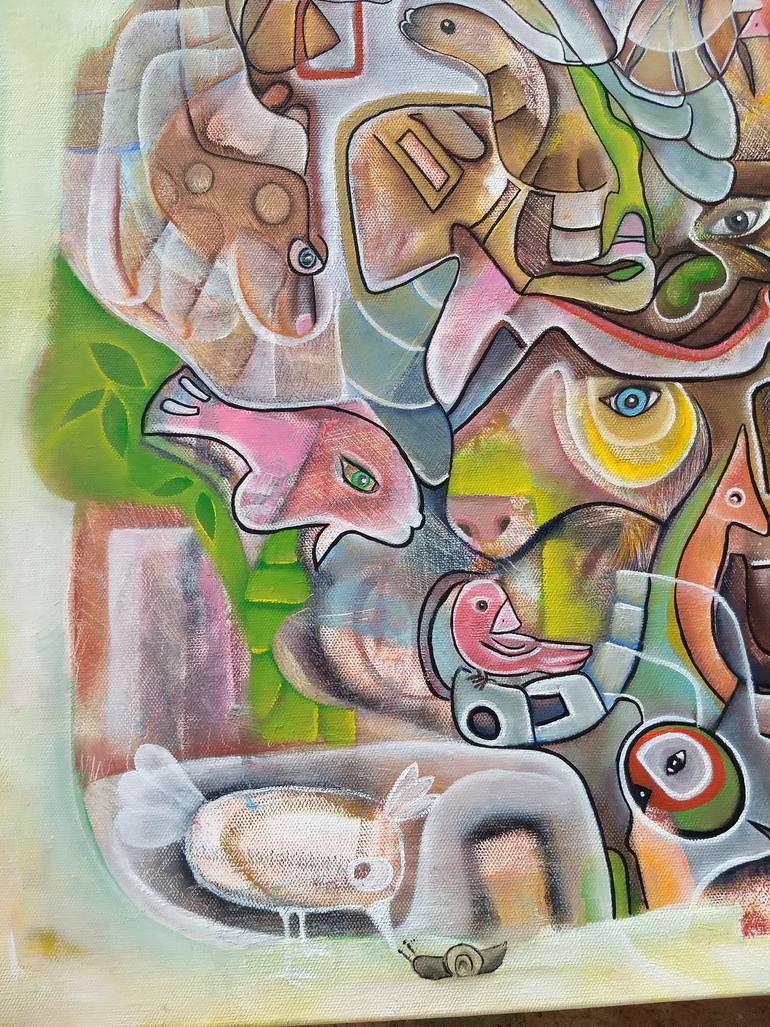 Original Expressionism Animal Painting by Mimi Zaphiratos
