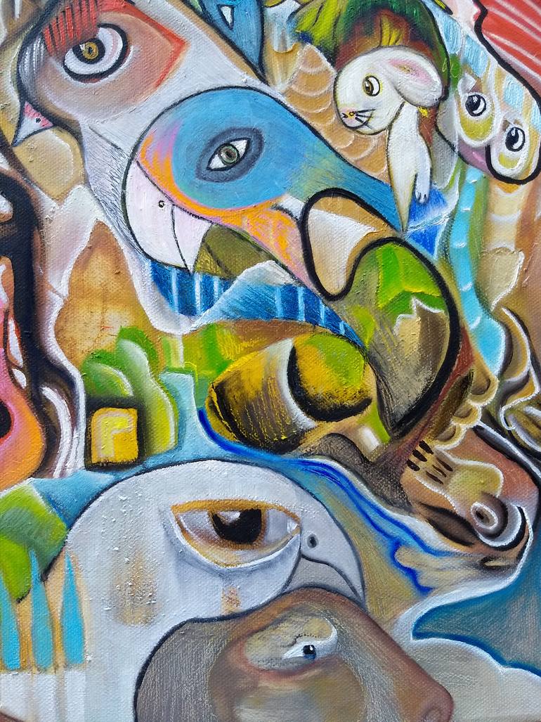 Original Abstract Expressionism Animal Painting by Mimi Zaphiratos