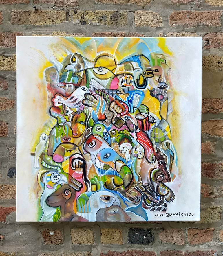 Original Abstract Expressionism Animal Painting by Mimi Zaphiratos