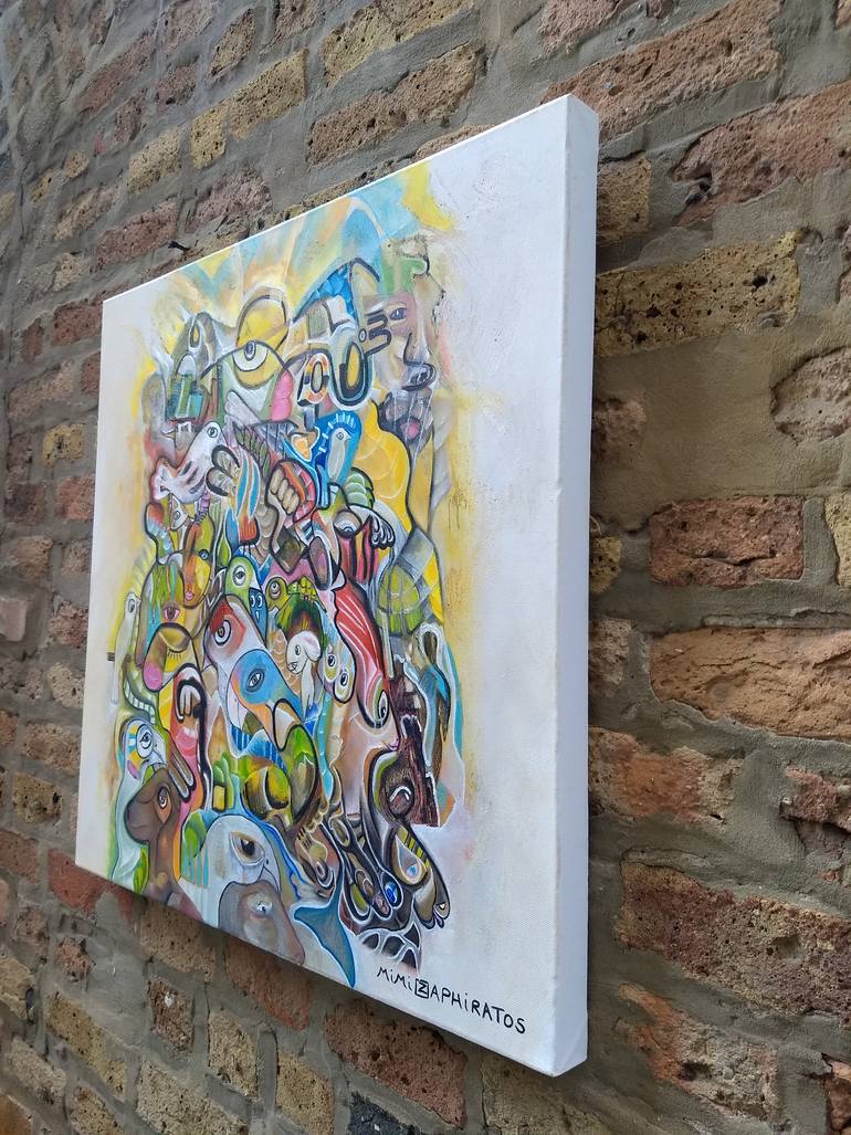Original Abstract Expressionism Animal Painting by Mimi Zaphiratos
