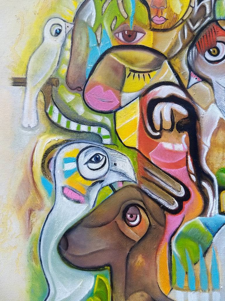 Original Abstract Expressionism Animal Painting by Mimi Zaphiratos