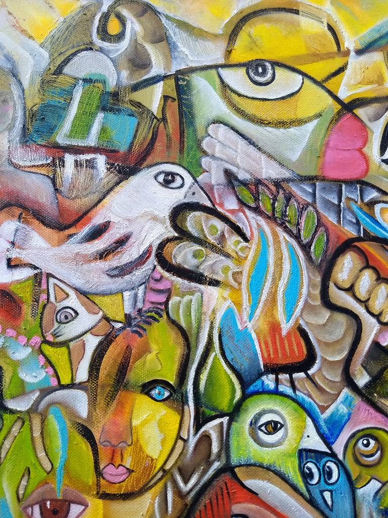 Original Abstract Expressionism Animal Painting by Mimi Zaphiratos