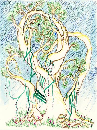 Original Art Nouveau Nature Drawing by Crystal Odenkirk