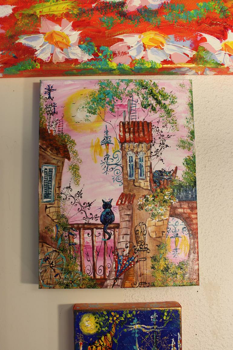 Original Art Deco Architecture Painting by Tatyana Murova