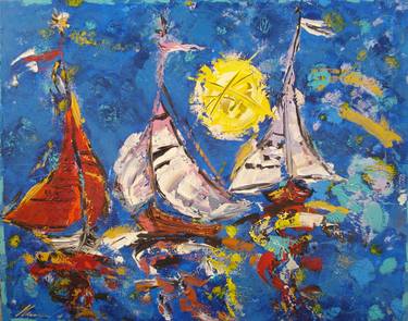 Print of Boat Paintings by Tatyana Murova