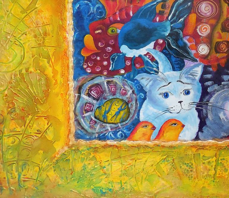 Original Art Deco Animal Painting by Tatyana Murova