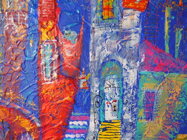 Original Art Deco Architecture Painting by Tatyana Murova