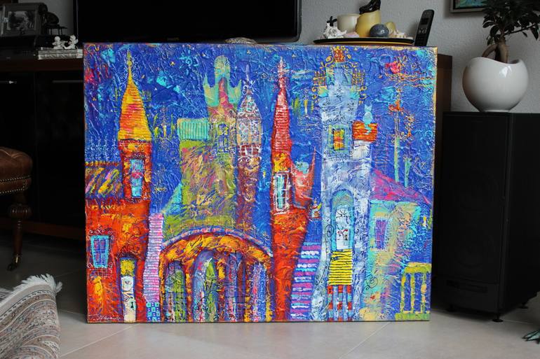 Original Art Deco Architecture Painting by Tatyana Murova