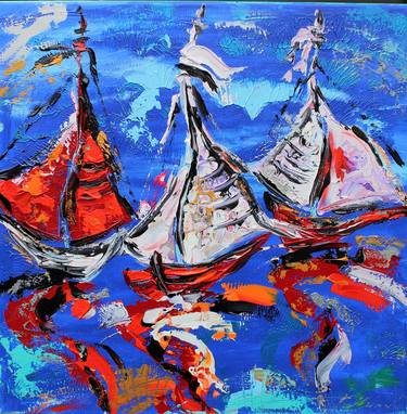 Print of Boat Paintings by Tatyana Murova
