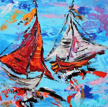 Print of Art Deco Boat Paintings by Tatyana Murova