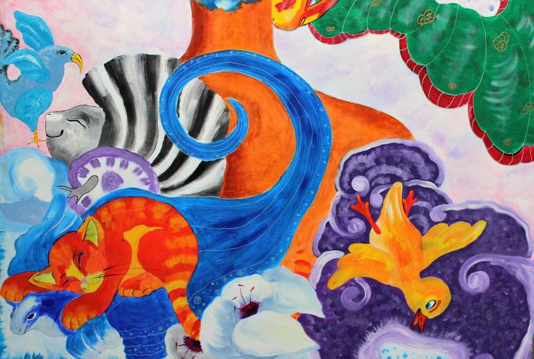Original Art Deco Fantasy Painting by Tatyana Murova