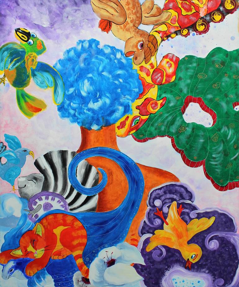 Original Art Deco Fantasy Painting by Tatyana Murova