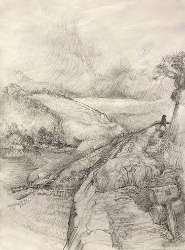 Original Figurative Landscape Drawings by Brian Vines